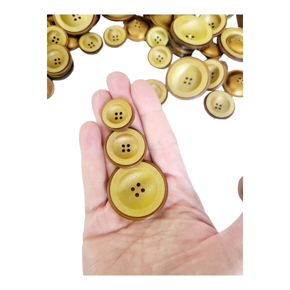 Vintage MCM 2 Toned Bronze Tan Concave Button Assortment Lot 100+ - Picture 2 of 7